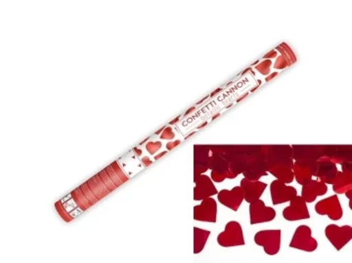 Konfety 60 cm - ČERVENÉ Srdce - Svatba / Valentýn - PARTYKONF