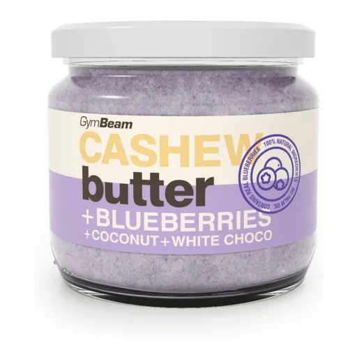 GymBeam KEŠU MÁSLO KOKOS + BÍLÁ ČOKOLÁDA + BORŮVKA Ořechové máslo, , velikost