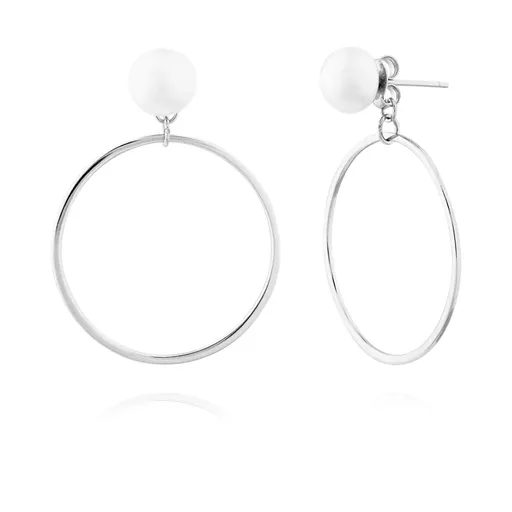 JVD Stylové visací stříbrné náušnice s perlou SVLE0520XH20P00