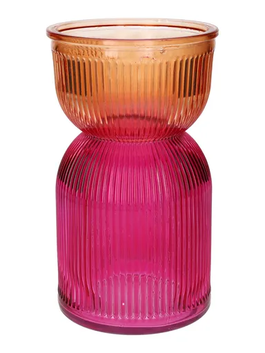 DUIF Skleněná váza SAME DUO 21cm broskvová růžová