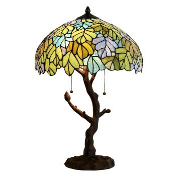 Zelená stolní lampa Tiffany Giallo - Ø 40*60 cm / E27/max 2*60W 5LL-6312