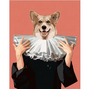 Diamondi - Diamantové malování - KRÁLOVSKÝ PES, 40x50 cm, Vypnuté plátno na rám (604223B)