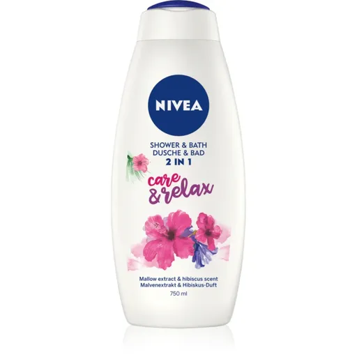NIVEA Care & Relax Sprchový gel a pěna do koupele 750 ml