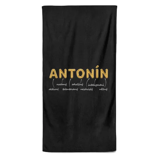 Osuška Mužská jména – GOLD (Jméno: Antonín, Velikost osušky: 70x140cm)