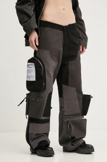 Kalhoty Karl Lagerfeld Jeans dámské, černá barva, široké, high waist, A1W10139