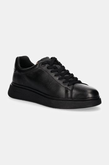 Kožené sneakers boty BOSS Bulton černá barva, 50529543