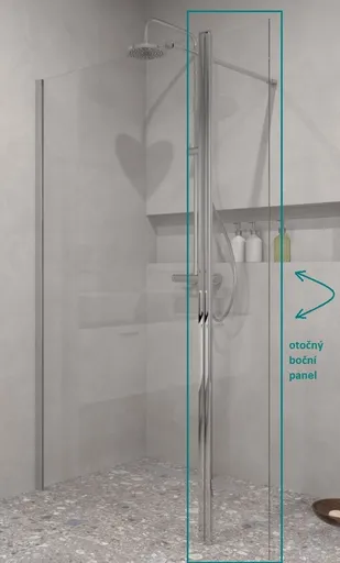 BESCO Boční otočný panel ECO-N CHROM Pevná stěna 30  BCEXON30