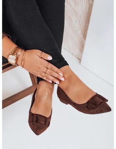 Dámské baleríny ze semiše hnědé