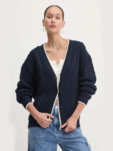 Tommy Jeans dámský tmavě modrý kardigan DW0DW18521 XS