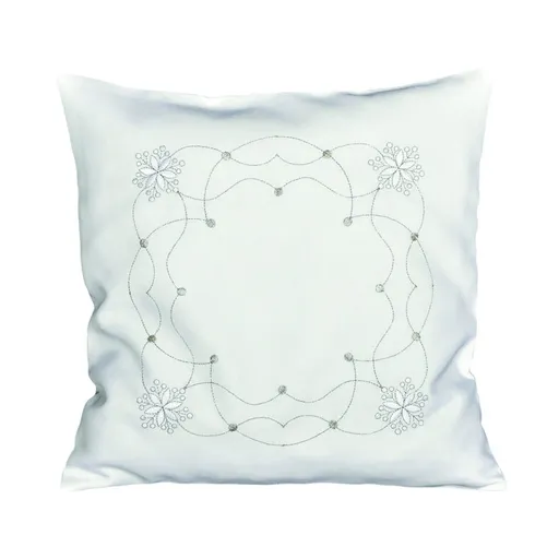 Návlek na polštář, Bílo zlaté vločky, smetanový, 40 x 40 cm