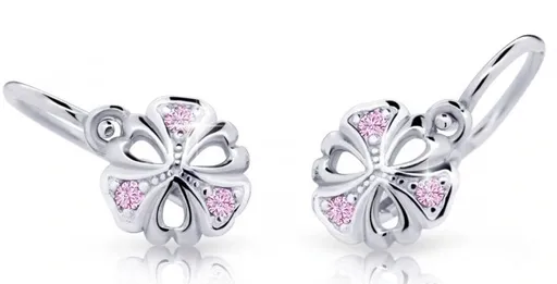 Cutie Jewellery Dětské náušnice z bílého zlata C2230-10-X-2 růžová