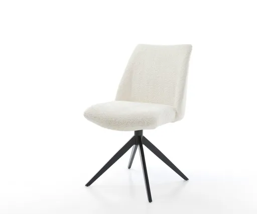 Otočná židle Elso-Flex Bouclé Bílá Křížový rám široký Černá