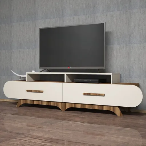 TV stolek Flora - Walnut, Cream