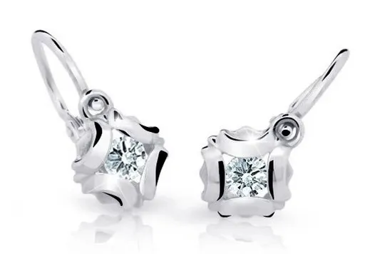 Cutie Jewellery Slušivé dětské náušnice z bílého zlata C2216-10-X-2 bílá