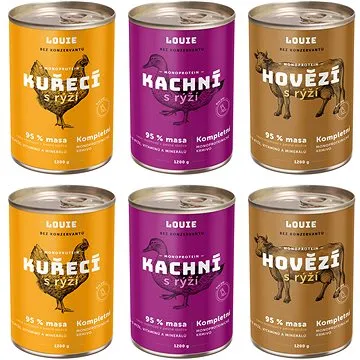 Louie kompletní krmivo - mix variant 6 × 1200 g (8595174388105)