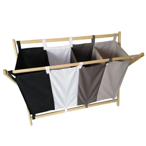 Prádelní koš se 4 přihrádkami, 98,5 x 40 x 72 cm, 172 L