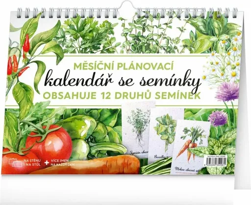 Měsíční plánovací kalendář se semínky 2026 - stolní kalendář