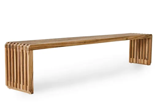 Přírodní dřevěná teaková lamelová lavice Slatted XL - 180*27*35 cm HKLIVING