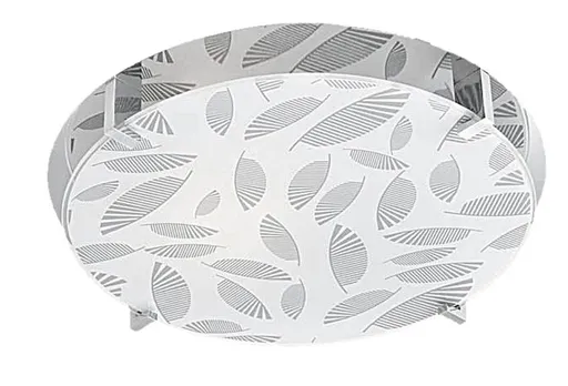 Stropní lampa chrom/bílá kulatá 30cm Fikus