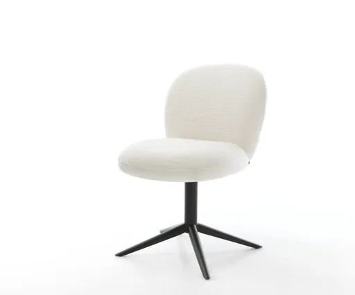 Jídelní židle Nube-Flex bouclé měkký béžová podnož černá 360°