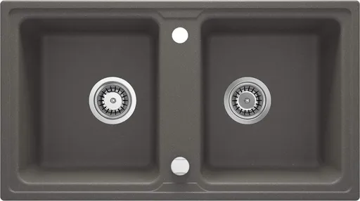 DEANTE Zorba antracit metalic Granitový dřez, 2 bowl ZQZ_T203