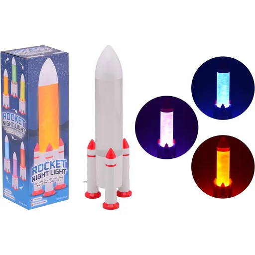 Johntoy Lampička Raketa led měnící barvy