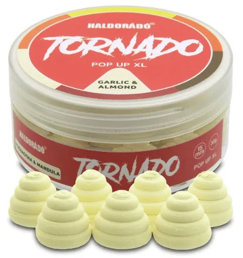 Haldorádó plovoucí boilie pop-up tornado xl 30 g 15 mm - česnek mandle