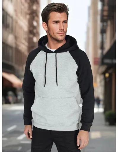 Pánská mikina basic s kapucí šedá