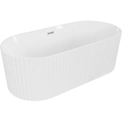 MEXEN/S Paola volně stojící vana reliéf 150 x 75, bílá lesk, sifon a přepad chrom 52721507500-01