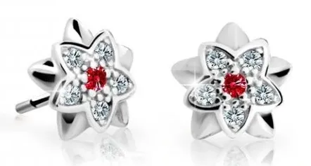 Cutie Jewellery Dětské náušnice z bílého zlata C2210-30-X-2 červená