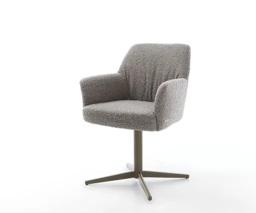 Jídelní židle Xana-Flex s područkami bouclé stříbrno-šedá