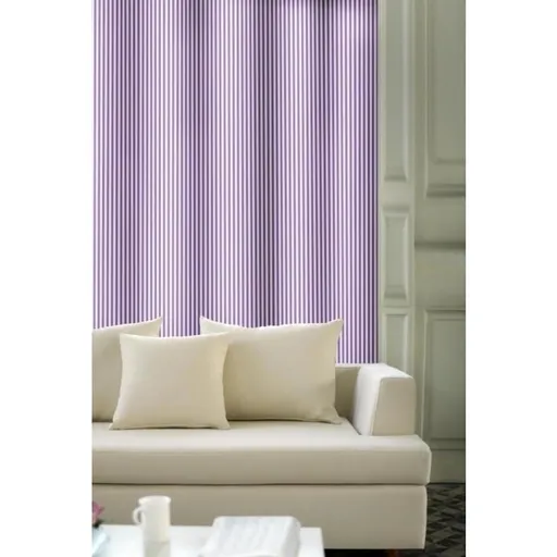 Závěs dekorační, OXY Proužky 150 cm, fialovobéžové 150 cm