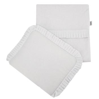 FEEDO Set do kočárku a postýlky s volánky Pure White 30x35 cm , 85x75 cm