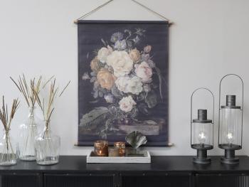 Nástěnná vintage mapa s květy Floral print - 76*97 cm 22251-00