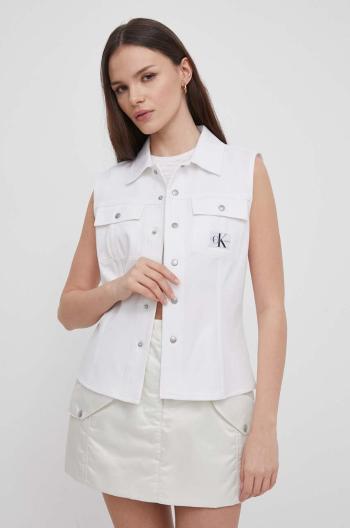 Košile Calvin Klein Jeans bílá barva, regular, s klasickým límcem, J20J223390