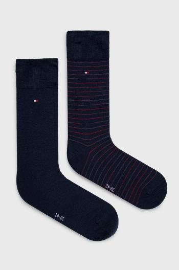 Ponožky Tommy Hilfiger 2-pack pánské, tmavomodrá barva, 100001496