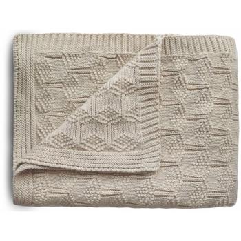 Mushie Knitted Pointelle Baby Blanket pled împletit pentru copii Beige 80 x 100cm 1 buc