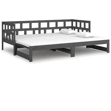 Výsuvná postel šedá masivní borovice 2× (80 × 200) cm , 820229 (820229)