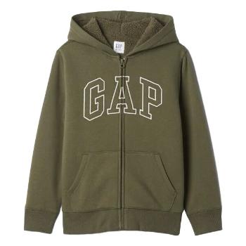 GAP V-OC COZY LOGO Chlapecká mikina, khaki, velikost