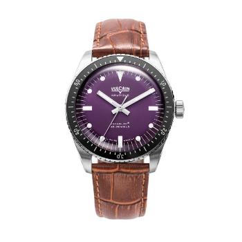 Vulcain Skindiver Nautique Purple - Brown Alligator