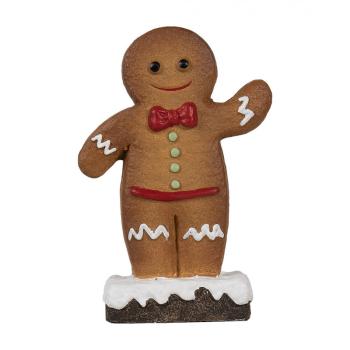 Hnědá vánoční dekorace Perníček Gingerbread - 10*5*15 cm 6CE1769