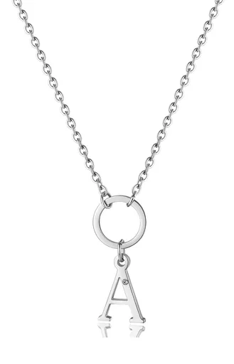S'Agapõ Dámský ocelový náhrdelník s písmenem A Happy SHAC65