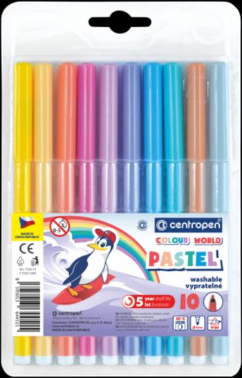 Centropen Fixy COLOUR WORLD 7550 trojboké, sada 10 pastelových barev