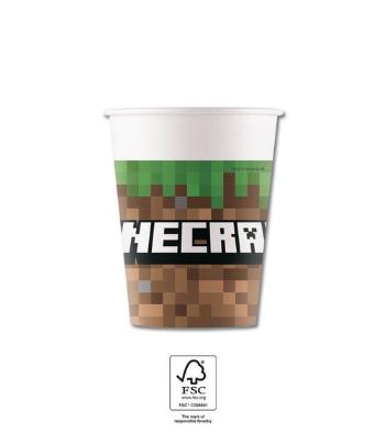 Procos Papírové kelímky Minecraft 200ml 8ks