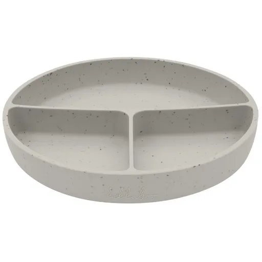 KikkaBoo Talíř dělený s přísavkou Platinum Silicone Sand