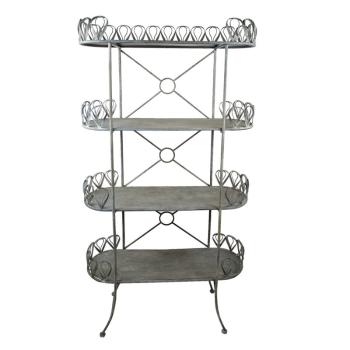 Šedý kovový retro stojan na květiny Storage rack - 91*36*168 cm 5Y1002