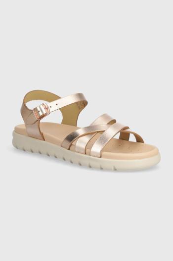 Dětské kožené sandály Geox SANDAL SOLEIMA zlatá barva