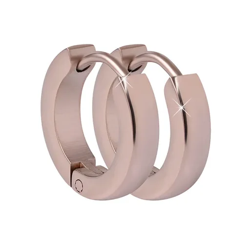 Troli Růžově pozlacené ocelové náušnice kroužky