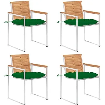 SHUMEE Židle zahradní s poduškami, teak 3078574 - 4ks v balení (3078574)