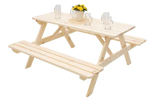 DEOKORK Masivní dřevěný pivní set  z borovice 160 cm síla 28 mm